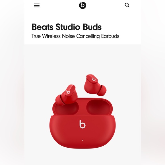 BNIB Beats by Dre Studio Buds (Wireless Bluetooth Earbuds, RED) - Picture 1 of 5